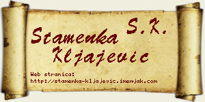 Stamenka Kljajević vizit kartica